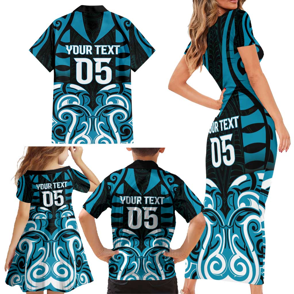 Custom Aotearoa Ngati Porou Family Matching Short Sleeve Bodycon Dress and Hawaiian Shirt Maori Pattern New Zealand - Polynesian Pride