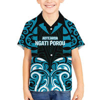 Custom Aotearoa Ngati Porou Family Matching Short Sleeve Bodycon Dress and Hawaiian Shirt Maori Pattern New Zealand - Polynesian Pride