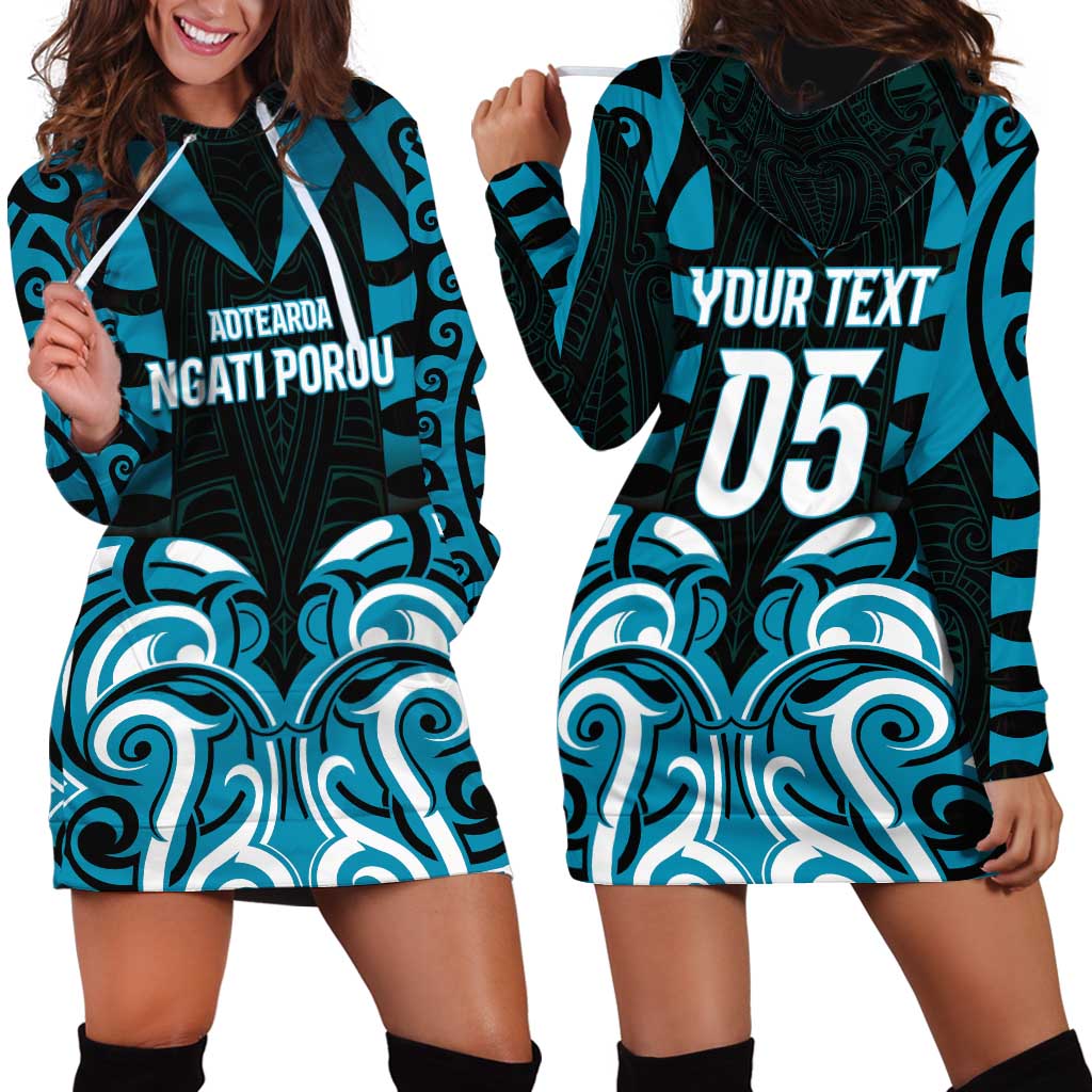 Custom Aotearoa Ngati Porou Hoodie Dress Maori Pattern New Zealand - Polynesian Pride