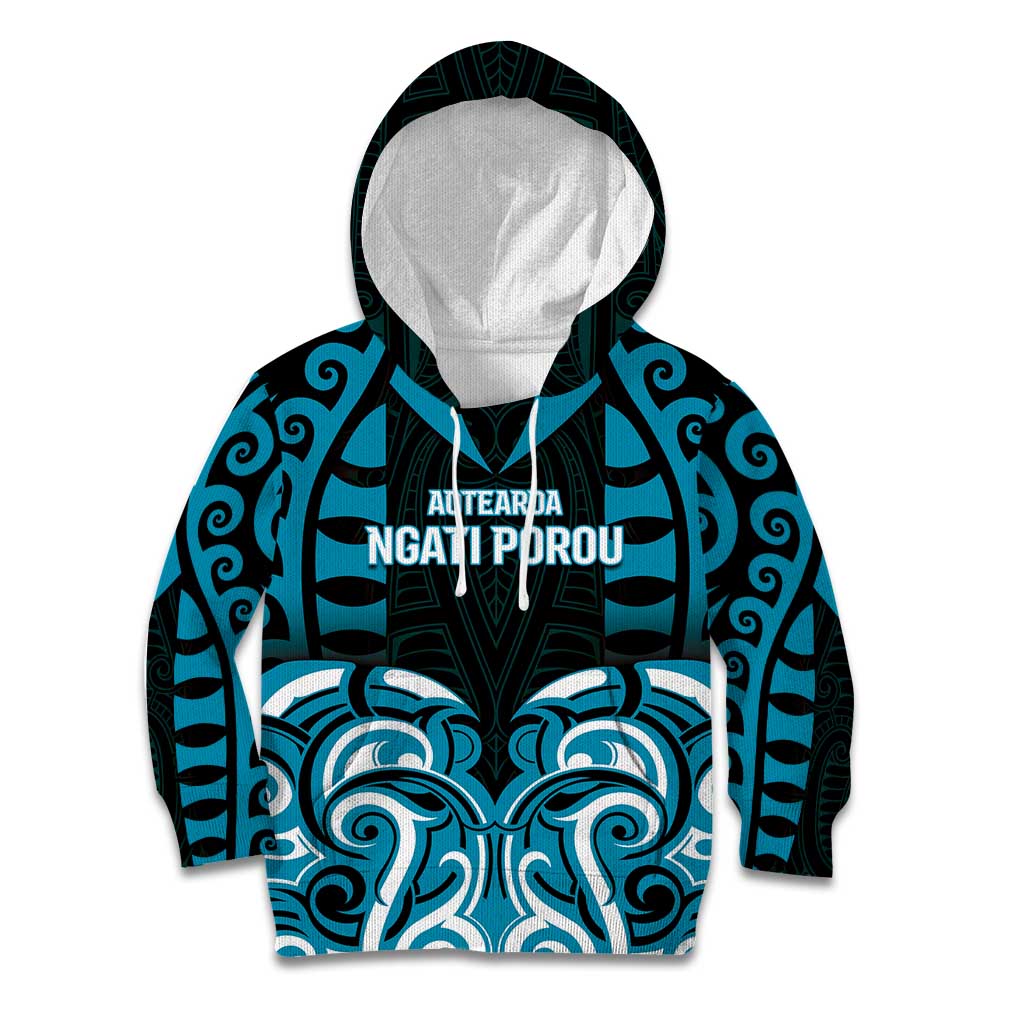 Custom Aotearoa Ngati Porou Kid Hoodie Maori Pattern New Zealand - Polynesian Pride