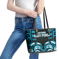 Aotearoa Ngati Porou Leather Tote Bag Maori Pattern New Zealand - Polynesian Pride