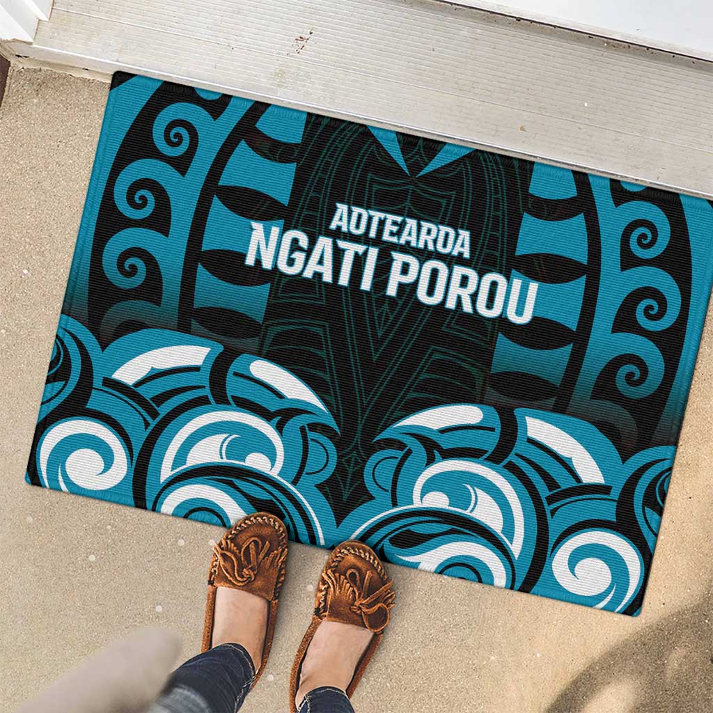 Aotearoa Ngati Porou Rubber Doormat Maori Pattern New Zealand - Polynesian Pride