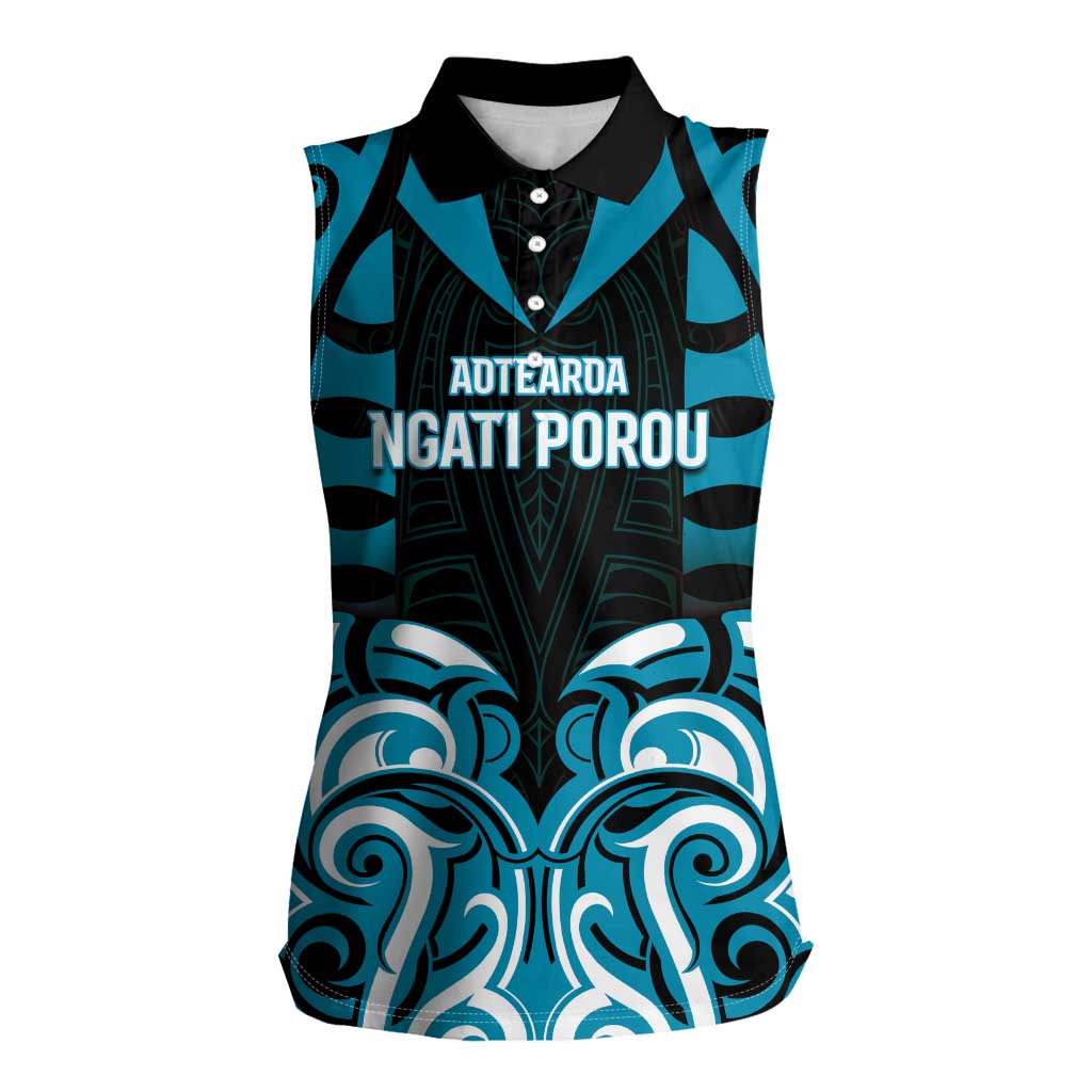 Custom Aotearoa Ngati Porou Women Sleeveless Polo Shirt Maori Pattern New Zealand - Polynesian Pride