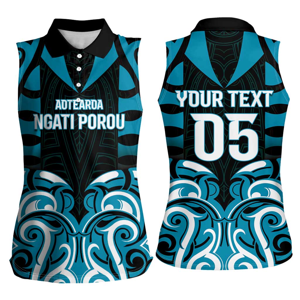 Custom Aotearoa Ngati Porou Women Sleeveless Polo Shirt Maori Pattern New Zealand - Polynesian Pride