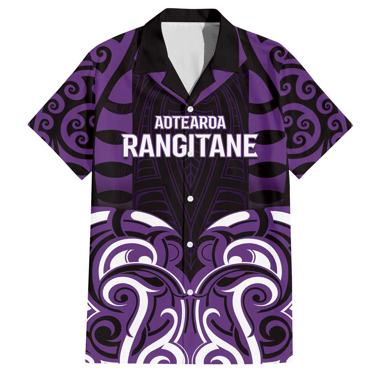 Custom Aotearoa Rangitane Family Matching Off The Shoulder Long Sleeve Dress and Hawaiian Shirt Maori Pattern New Zealand - Polynesian Pride