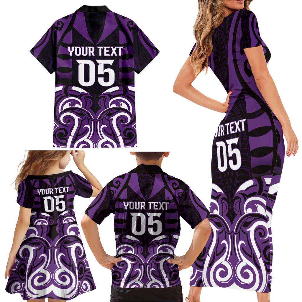 Custom Aotearoa Rangitane Family Matching Short Sleeve Bodycon Dress and Hawaiian Shirt Maori Pattern New Zealand - Polynesian Pride