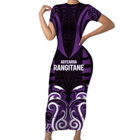 Custom Aotearoa Rangitane Family Matching Short Sleeve Bodycon Dress and Hawaiian Shirt Maori Pattern New Zealand - Polynesian Pride