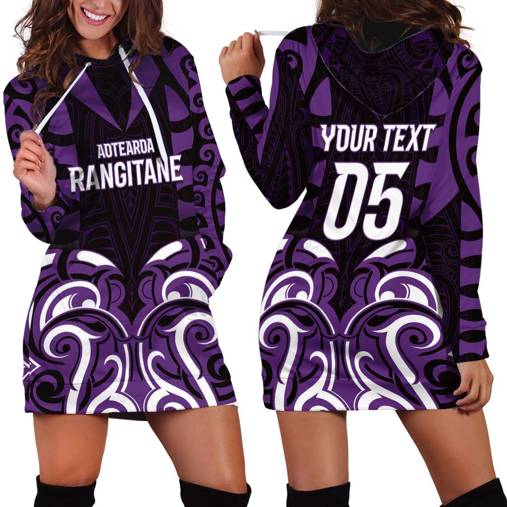 Custom Aotearoa Rangitane Hoodie Dress Maori Pattern New Zealand - Polynesian Pride
