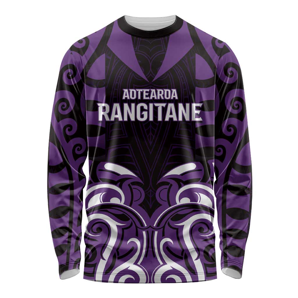 Custom Aotearoa Rangitane Long Sleeve Shirt Maori Pattern New Zealand - Polynesian Pride