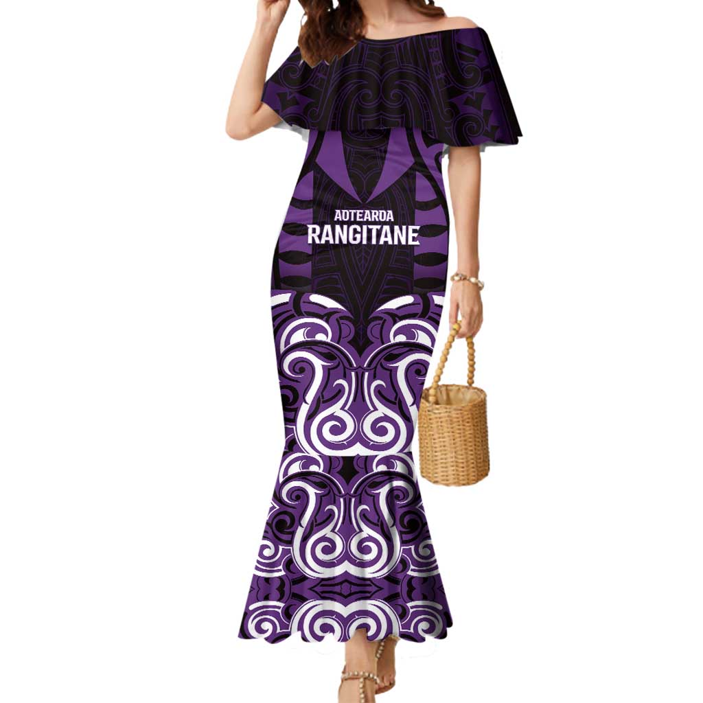Custom Aotearoa Rangitane Mermaid Dress Maori Pattern New Zealand - Polynesian Pride