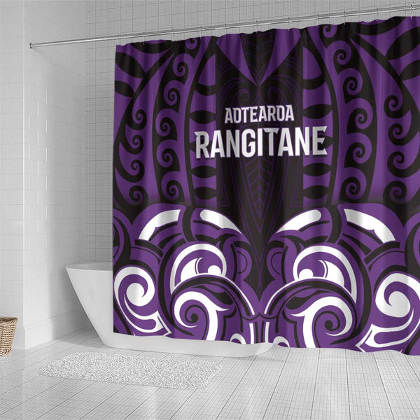 Aotearoa Rangitane Shower Curtain Maori Pattern New Zealand DT05