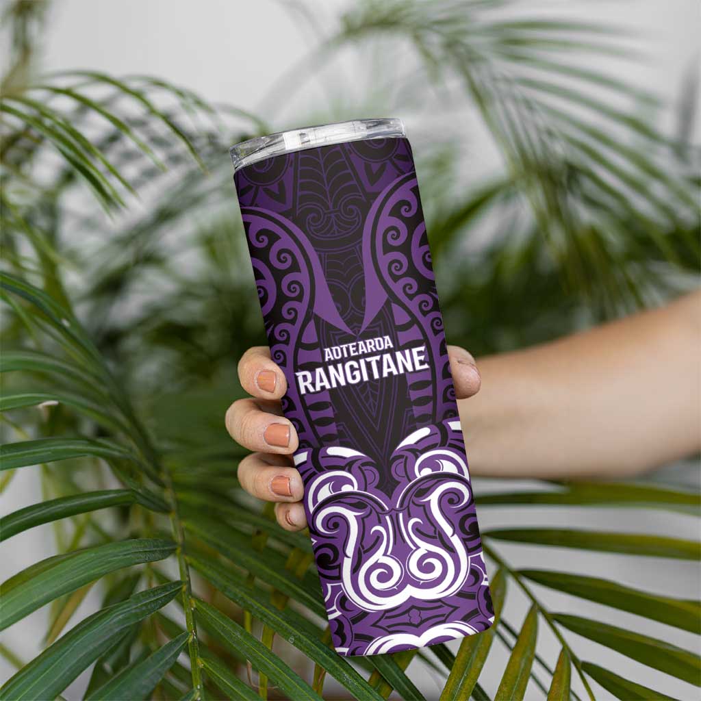 Custom Aotearoa Rangitane Skinny Tumbler Maori Pattern New Zealand - Polynesian Pride