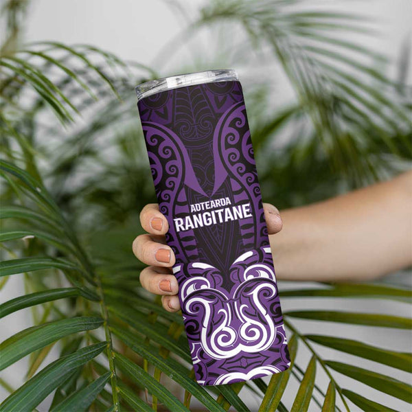 Custom Aotearoa Rangitane Skinny Tumbler Maori Pattern New Zealand DT05