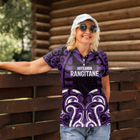 Custom Aotearoa Rangitane Women Polo Shirt Maori Pattern New Zealand - Polynesian Pride