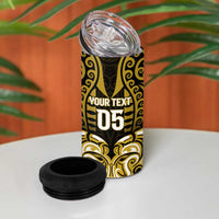 Custom Aotearoa Taranaki 4 in 1 Can Cooler Tumbler Maori Pattern New Zealand - Polynesian Pride