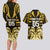 Custom Aotearoa Taranaki Couples Matching Long Sleeve Bodycon Dress and Hawaiian Shirt Maori Pattern New Zealand - Polynesian Pride