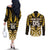 Custom Aotearoa Taranaki Couples Matching Off The Shoulder Long Sleeve Dress and Long Sleeve Button Shirt Maori Pattern New Zealand - Polynesian Pride