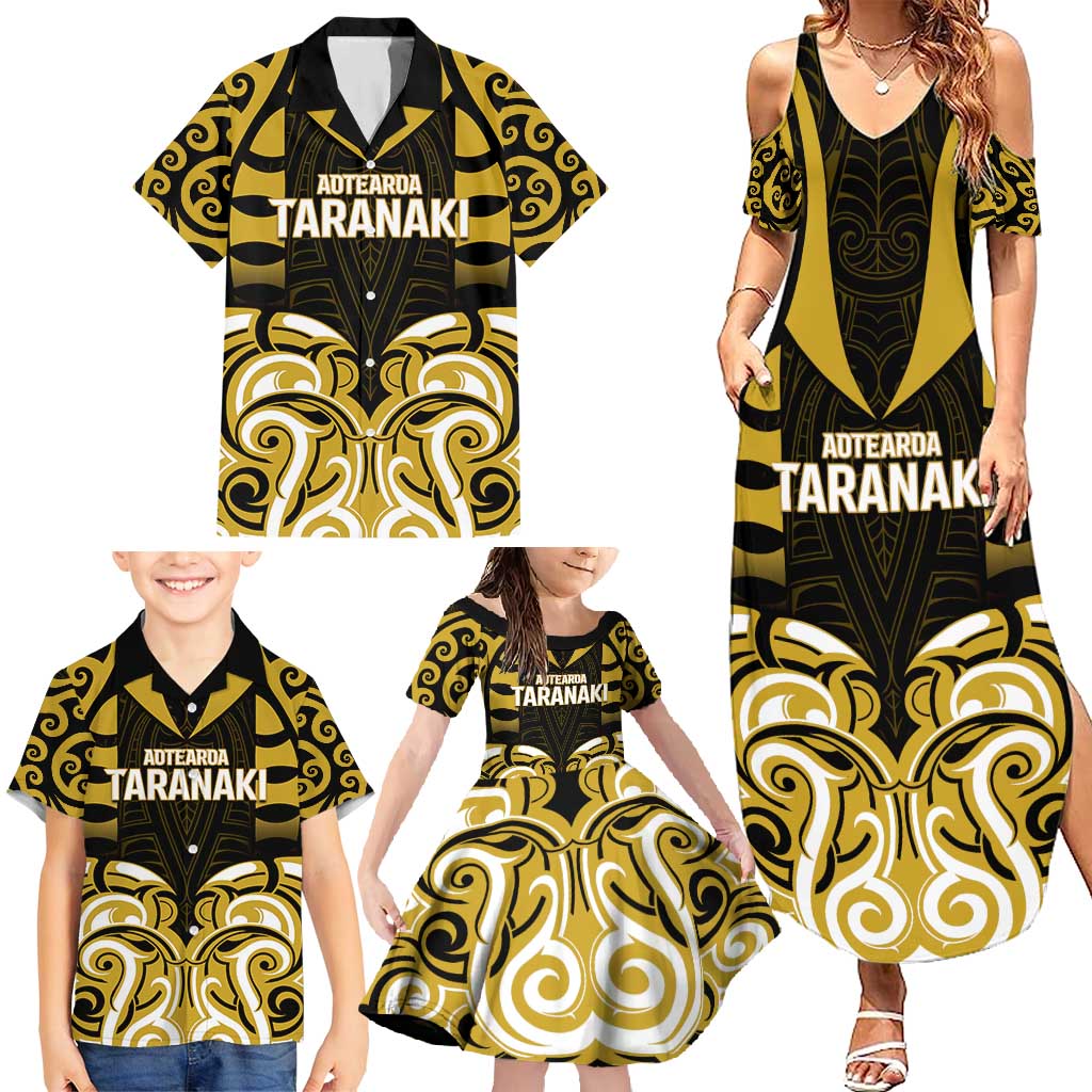 Custom Aotearoa Taranaki Family Matching Summer Maxi Dress and Hawaiian Shirt Maori Pattern New Zealand - Polynesian Pride