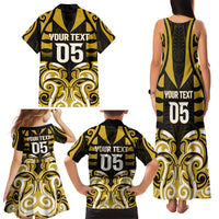Custom Aotearoa Taranaki Family Matching Tank Maxi Dress and Hawaiian Shirt Maori Pattern New Zealand - Polynesian Pride