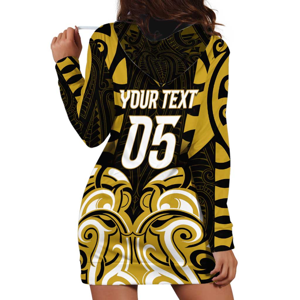 Custom Aotearoa Taranaki Hoodie Dress Maori Pattern New Zealand - Polynesian Pride