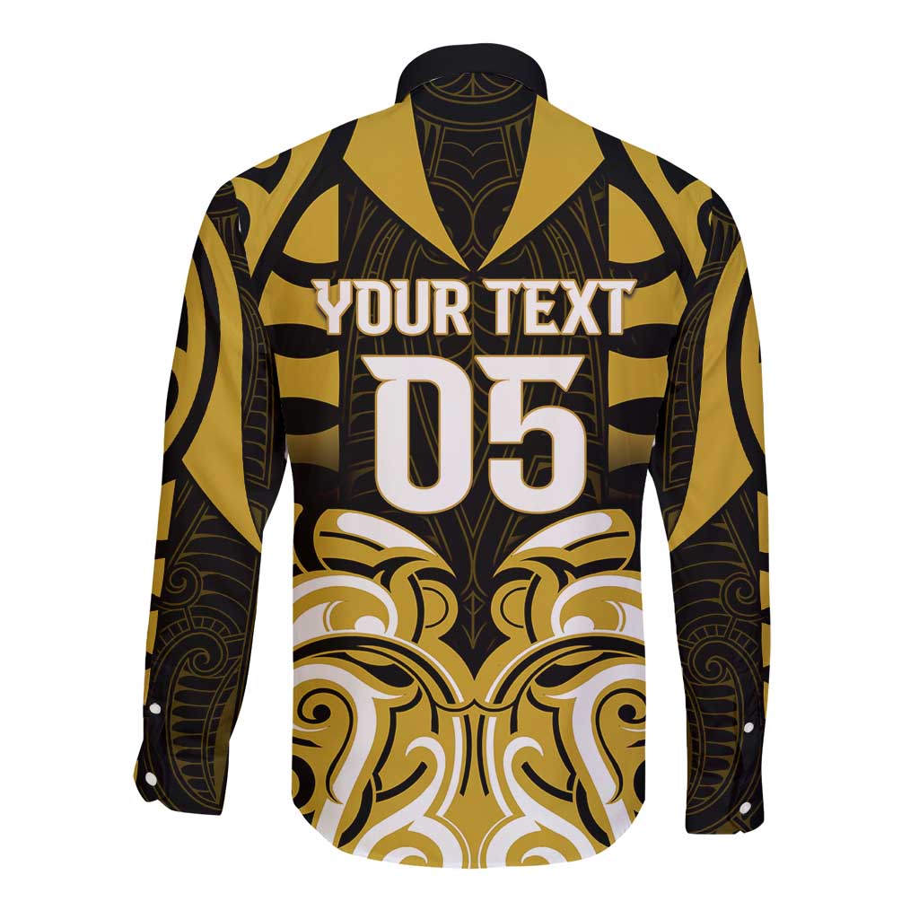 Custom Aotearoa Taranaki Long Sleeve Button Shirt Maori Pattern New Zealand - Polynesian Pride