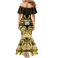 Custom Aotearoa Taranaki Mermaid Dress Maori Pattern New Zealand - Polynesian Pride
