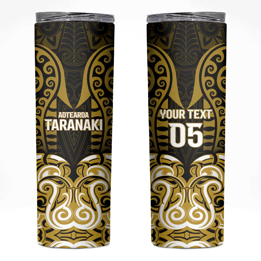 Custom Aotearoa Taranaki Skinny Tumbler Maori Pattern New Zealand - Polynesian Pride