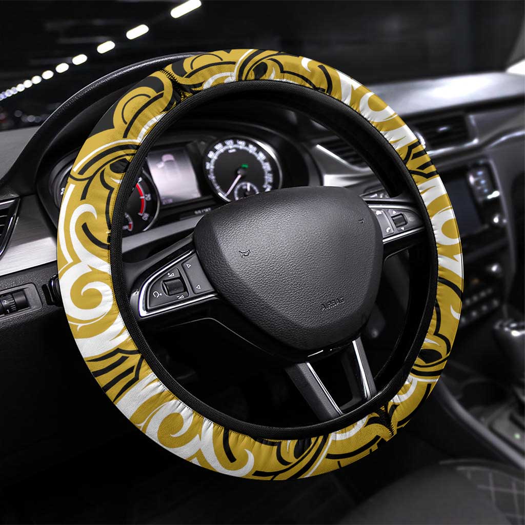 Aotearoa Taranaki Steering Wheel Cover Maori Pattern New Zealand - Polynesian Pride