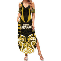 Custom Aotearoa Taranaki Summer Maxi Dress Maori Pattern New Zealand - Polynesian Pride