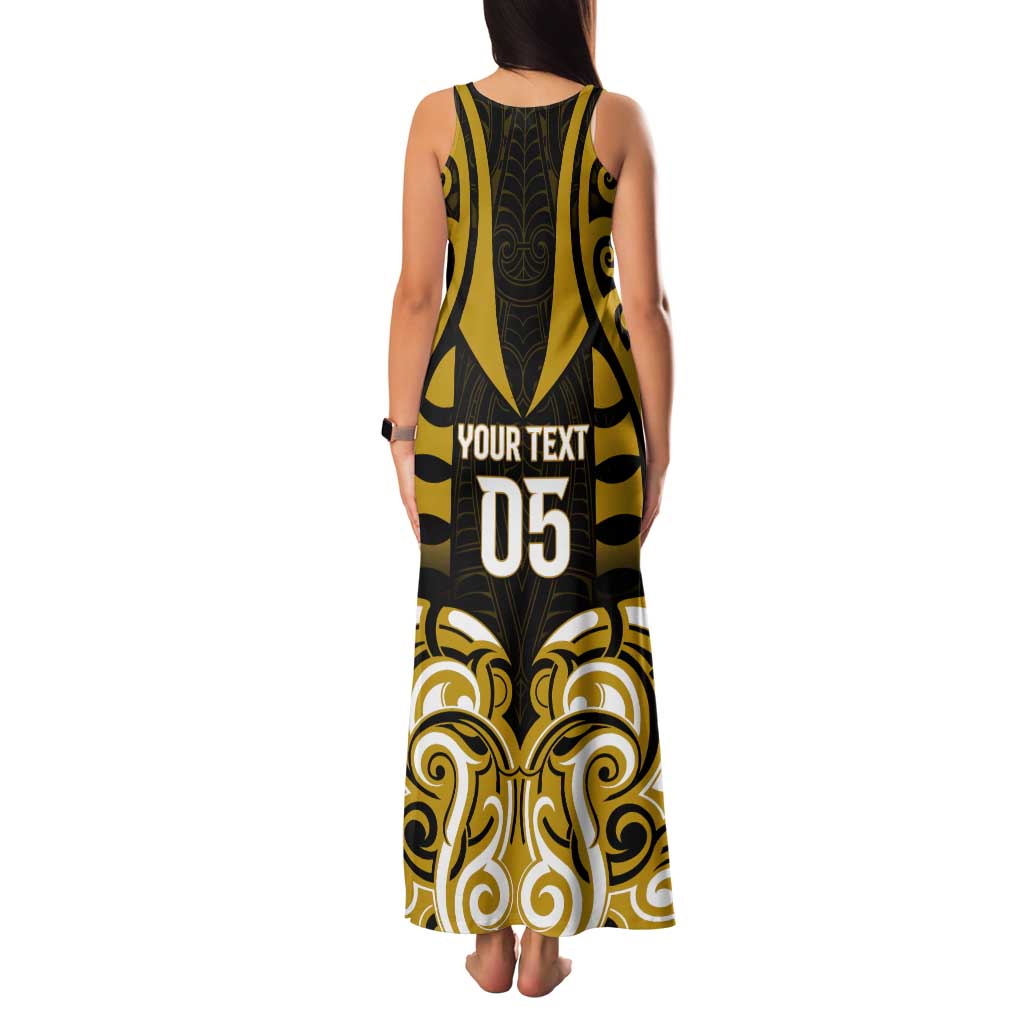 Custom Aotearoa Taranaki Tank Maxi Dress Maori Pattern New Zealand - Polynesian Pride