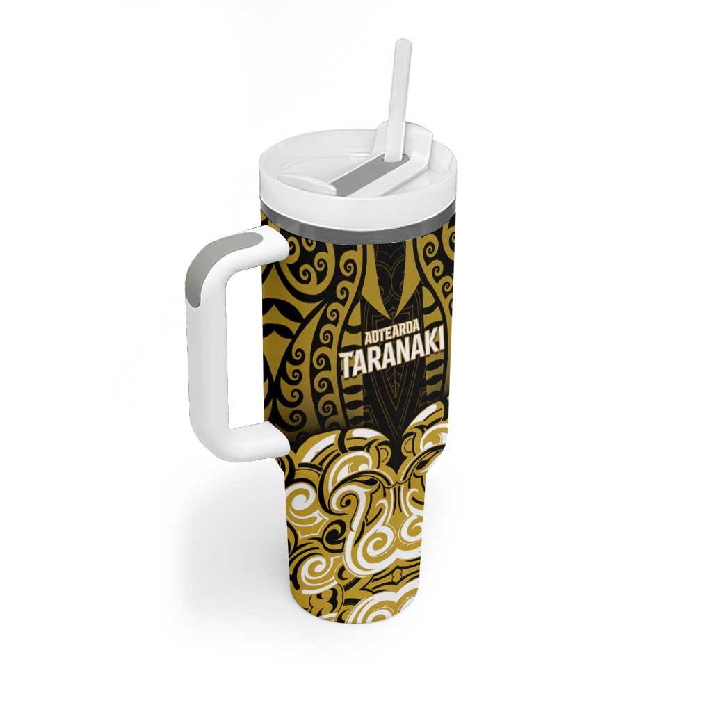 Custom Aotearoa Taranaki Tumbler With Handle Maori Pattern New Zealand - Polynesian Pride