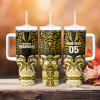 Custom Aotearoa Taranaki Tumbler With Handle Maori Pattern New Zealand - Polynesian Pride