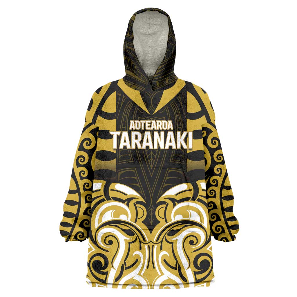 Custom Aotearoa Taranaki Wearable Blanket Hoodie Maori Pattern New Zealand - Polynesian Pride