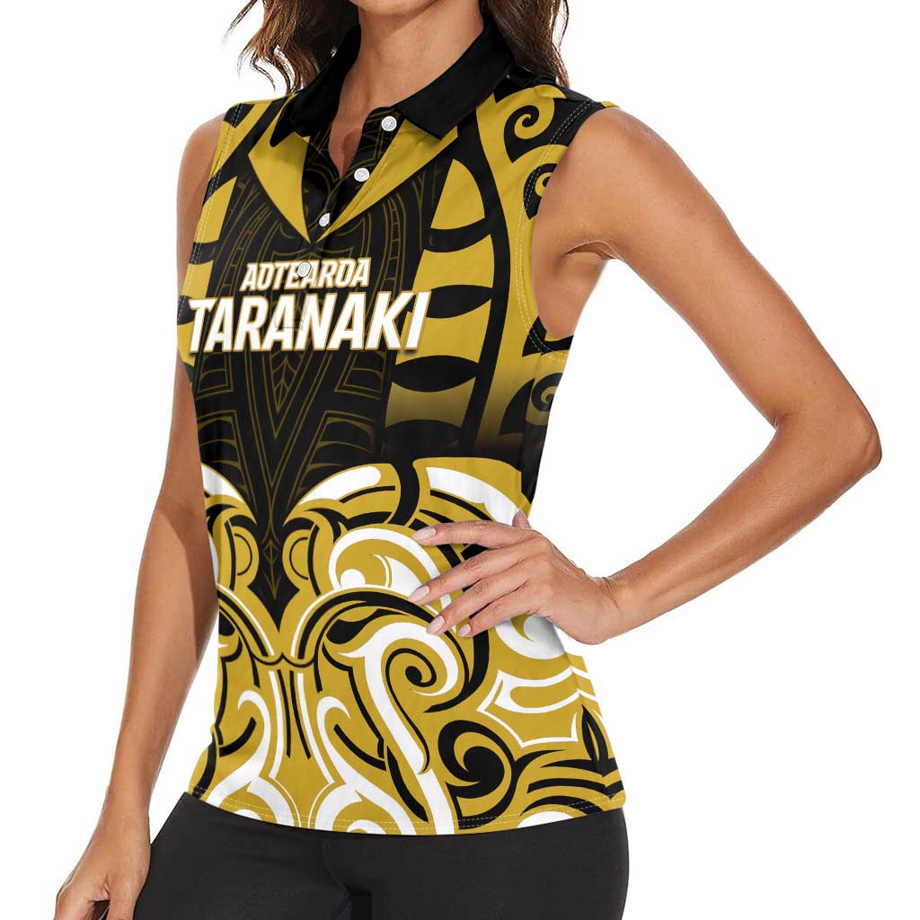 Custom Aotearoa Taranaki Women Sleeveless Polo Shirt Maori Pattern New Zealand - Polynesian Pride
