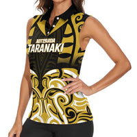 Custom Aotearoa Taranaki Women Sleeveless Polo Shirt Maori Pattern New Zealand - Polynesian Pride