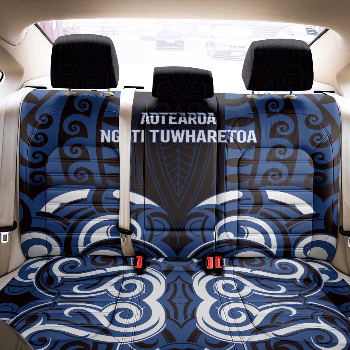 Aotearoa Ngati Tuwharetoa Back Car Seat Cover Maori Pattern New Zealand - Polynesian Pride