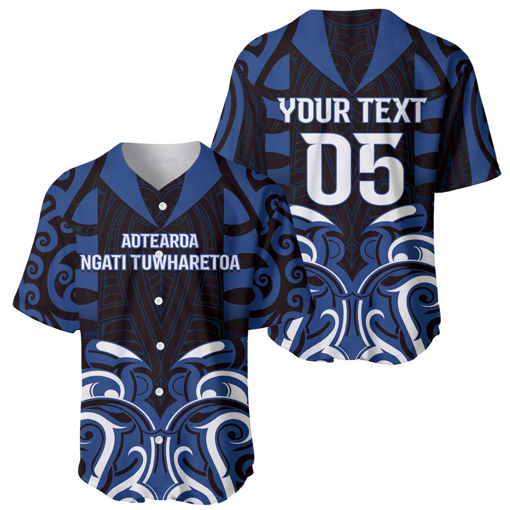 Custom Aotearoa Ngati Tuwharetoa Baseball Jersey Maori Pattern New Zealand - Polynesian Pride