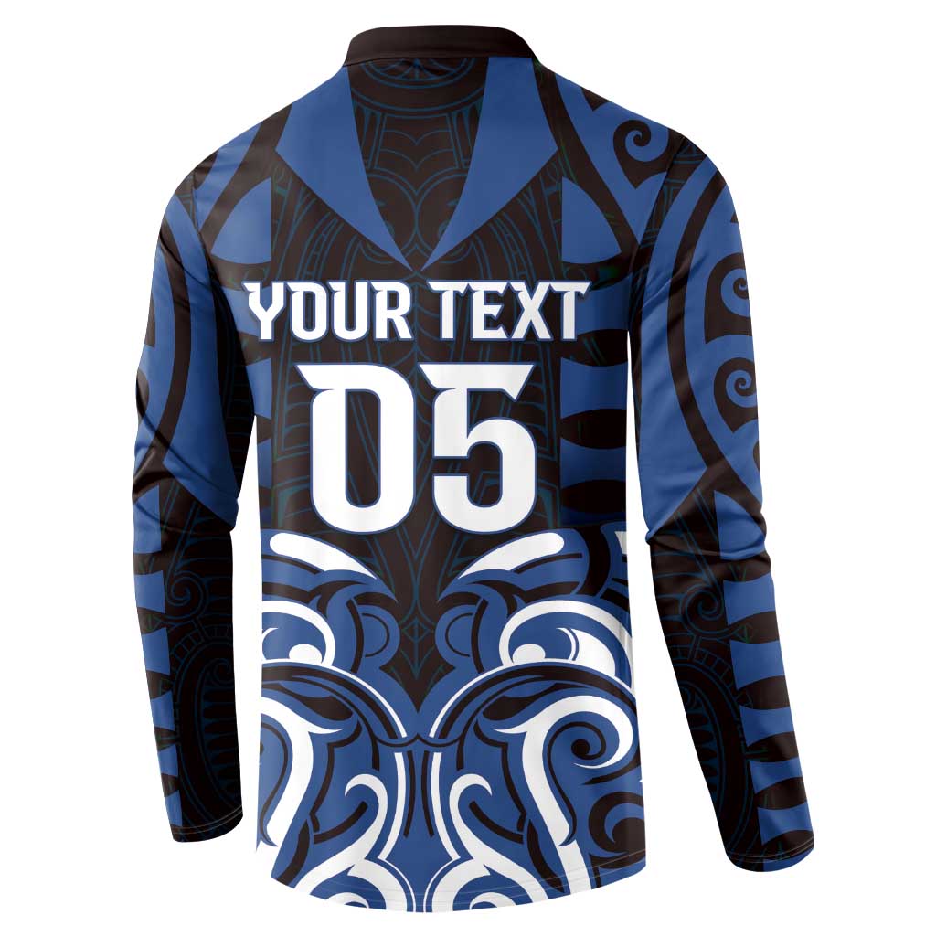 Custom Aotearoa Ngati Tuwharetoa Button Sweatshirt Maori Pattern New Zealand - Polynesian Pride