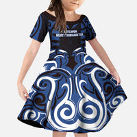 Custom Aotearoa Ngati Tuwharetoa Family Matching Off Shoulder Maxi Dress and Hawaiian Shirt Maori Pattern New Zealand - Polynesian Pride