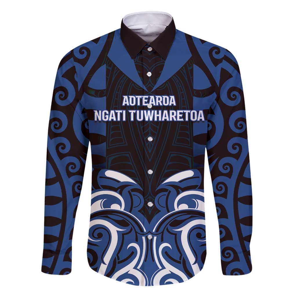 Custom Aotearoa Ngati Tuwharetoa Family Matching Off Shoulder Maxi Dress and Hawaiian Shirt Maori Pattern New Zealand - Polynesian Pride