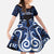 Custom Aotearoa Ngati Tuwharetoa Kid Short Sleeve Dress Maori Pattern New Zealand - Polynesian Pride