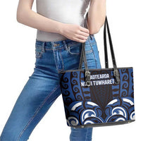 Aotearoa Ngati Tuwharetoa Leather Tote Bag Maori Pattern New Zealand - Polynesian Pride