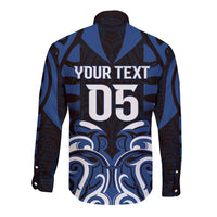 Custom Aotearoa Ngati Tuwharetoa Long Sleeve Button Shirt Maori Pattern New Zealand - Polynesian Pride