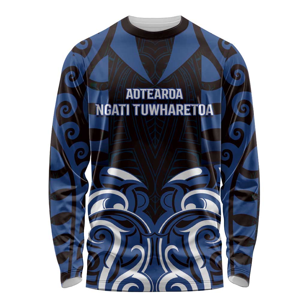 Custom Aotearoa Ngati Tuwharetoa Long Sleeve Shirt Maori Pattern New Zealand - Polynesian Pride
