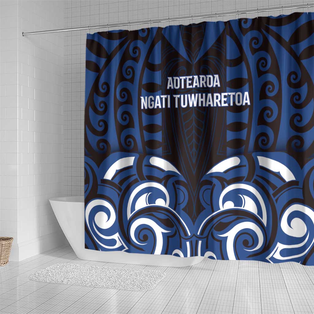 Aotearoa Ngati Tuwharetoa Shower Curtain Maori Pattern New Zealand - Polynesian Pride