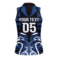 Custom Aotearoa Ngati Tuwharetoa Women Sleeveless Polo Shirt Maori Pattern New Zealand - Polynesian Pride