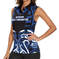 Custom Aotearoa Ngati Tuwharetoa Women Sleeveless Polo Shirt Maori Pattern New Zealand - Polynesian Pride
