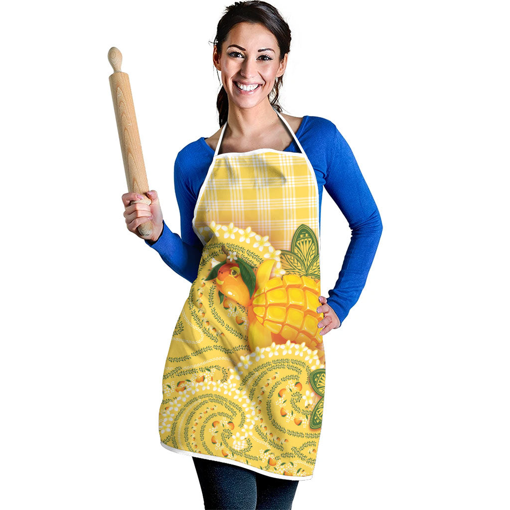 Hawaii Palaka Apron Cute Ripe Mango Turtle On The Waves