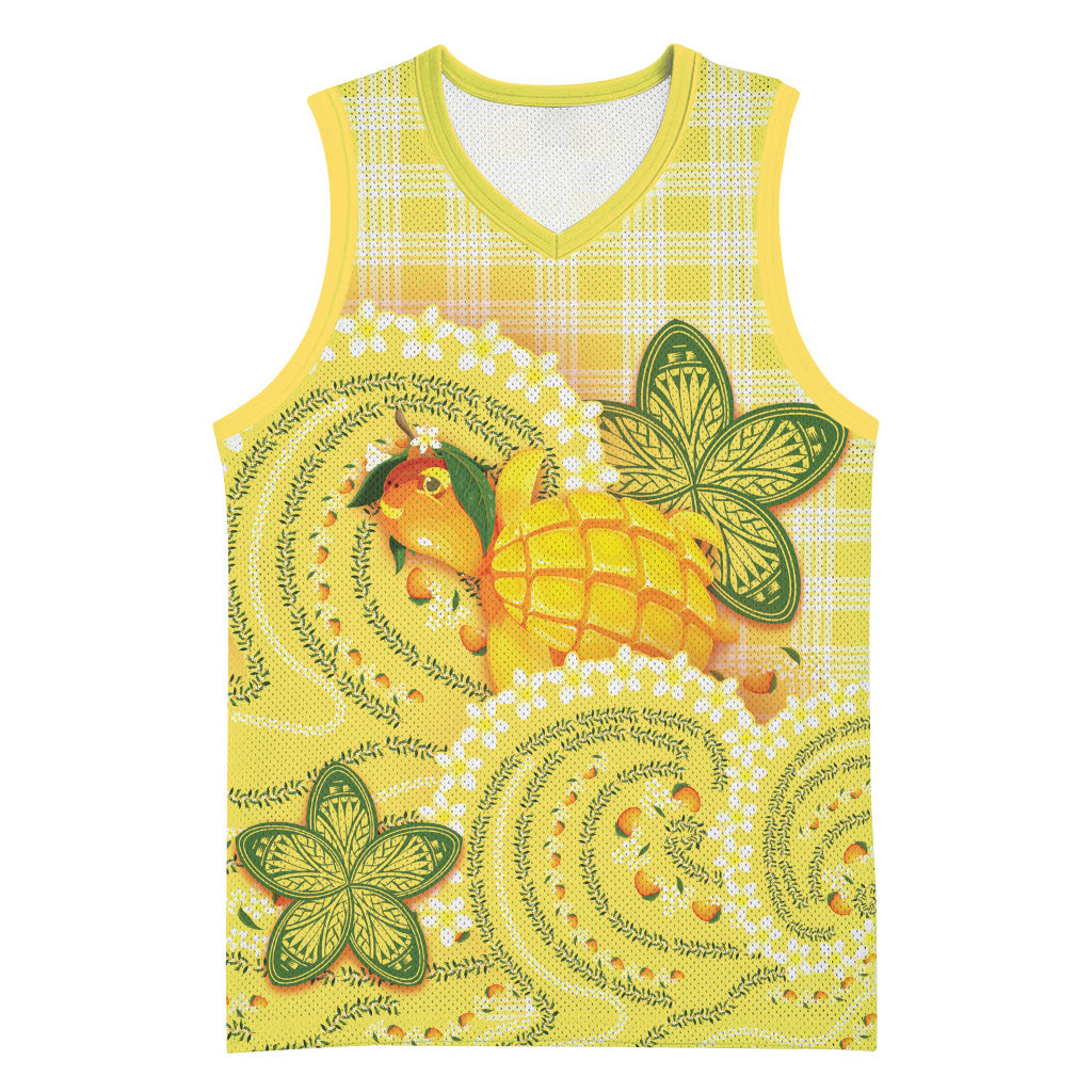Hawaii Palaka Basketball Jersey Cute Ripe Mango Turtle On The Waves