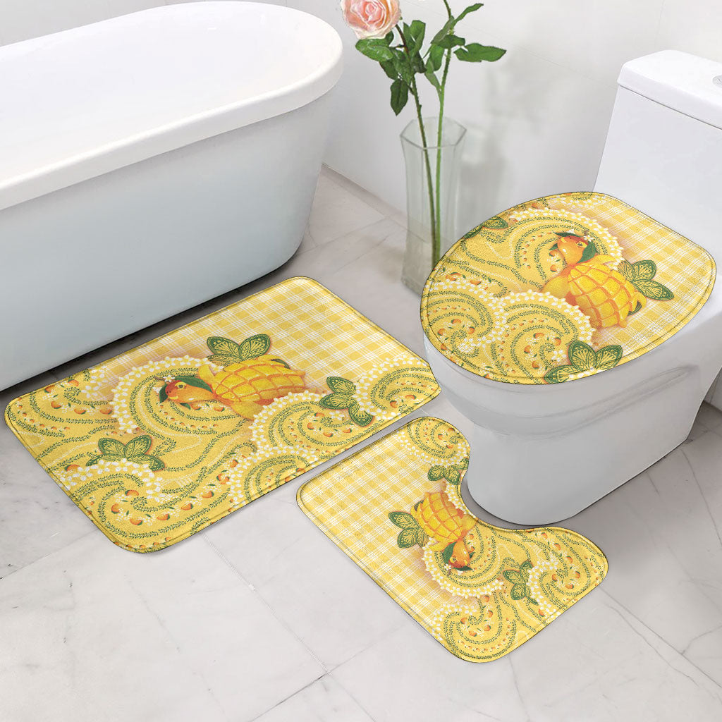 Hawaii Palaka Bathroom Set Cute Ripe Mango Turtle On The Waves